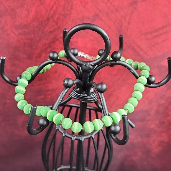 💜Jade Green Beaded Anklet - Picture 2 of 6